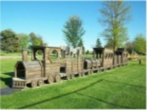 wooden train playground